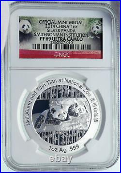 2014 CHINA Official 1oz Silver Mint Medal Coin PANDA Smithsonian NGC Coin i86661