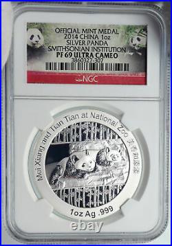 2014 CHINA Official 1oz Silver Mint Medal Coin PANDA Smithsonian NGC Coin i90671