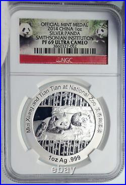 2014 CHINA Official 1oz Silver Mint Medal Coin PANDA Smithsonian NGC Coin i90677