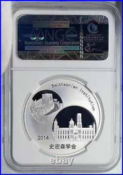 2014 CHINA Official 1oz Silver Mint Medal Coin PANDA Smithsonian NGC Coin i90677
