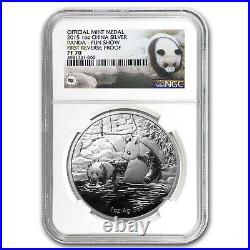 2015 China 1 oz Silver Panda 60th Anniv. FUN Show Medal PF-70 NGC SKU #94186