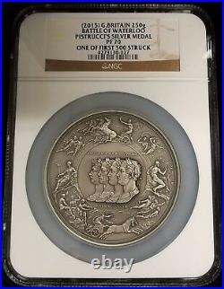 2015 Great Britain Battle of Waterloo Pistrucci's 250 Gram Silver Medal NGC PF70
