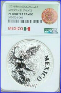 2016 Mexico Silver Medal Mexican Elements Ngc Pf 70 Ultra Cameo Rare Perfection