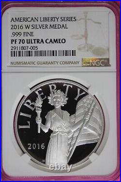 2016 PR 70 American Liberty 1 Ounce. 999 Silver Medal NGC Graded Authentic 1118