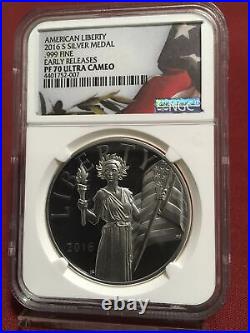 2016 S American Liberty. 999 Fine Silver Medal NGC PF70 ULTRA CAMEO