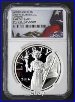 2016 W NGC PF-70 ULTRA CAMEO EARLY RELEASE American Liberty Silver Medal
