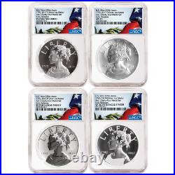 2017 225th Ann. American Liberty Silver Medal 1oz 4pc. Set NGC 70 Flag ER Label