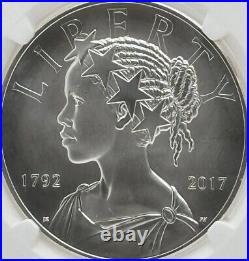 2017 D U. S. Mint Anniversary 1 oz Silver Medal American Liberty MS70 NGC ER