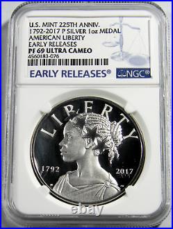 2017 P American Liberty Silver Medal NGC PF 69 Early Releases (19-12)