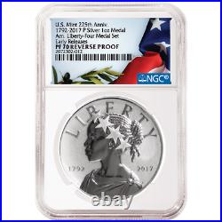 2017-P Reverse Proof 225th Ann. American Liberty Silver Medal 1oz NGC PF70 Flag