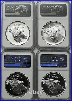 2017 PDSW 225th Anniversary American Liberty Silver Medal Set NGC 70/70/70/70