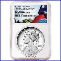 2017-S Proof 225th Ann. American Liberty Silver Medal 1oz NGC PF70UC Flag ER Lab