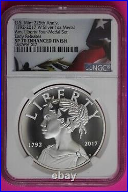 2017 SP 70 American Liberty 1 Ounce. 999 Silver Medal Enhanced Finish NGC 1304