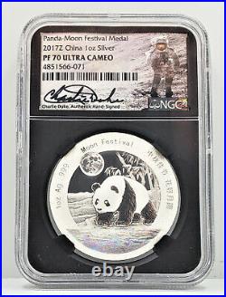 2017 Z Proof 1 oz 999 Silver China Panda Moon Festival Medal NGC PF 70 Duke C65