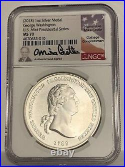 2018 George Washington 1oz Silver Medal US Mint Presidential Series NGC MS70