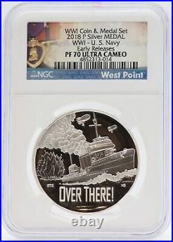 2018-P United States WWI Navy Silver Medal NGC PF70 Ultra Cameo US Mint JC876