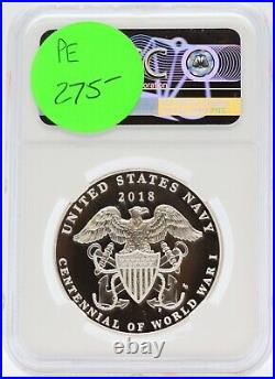 2018-P United States WWI Navy Silver Medal NGC PF70 Ultra Cameo US Mint JC876