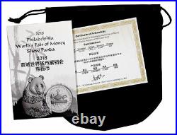 2018 Phil ANA Money Fair Panda 50 g Gilt Silver Medal NGC GEM Proof FR SKU54565