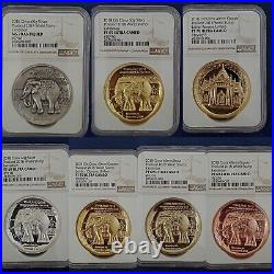 2018 Thailand World Stamp Exhibition Complete 7 Medal Set NGC Certified