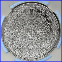 2018 United States US Aztec Chief CUAUHTEMOC & CALENDAR Silver Medal NGC i106245