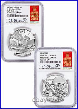 2018 WWI Centennial Silver Dollar W Navy Medal NGC PF70 UC Bressett SKU58153
