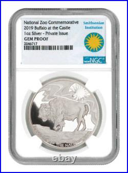 2019 Smithsonian Zoo Buffalo 1 oz Silver Commemorative Medal NGC GEM PF SKU55675