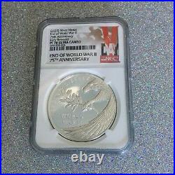 2020 End of World War II 75th Anniversary SILVER MEDAL PF 70 EARLY RELEASE