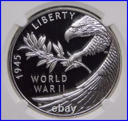 2020 P End of World War II 75th Anniversary 1oz Silver Medal NGC PF70 #004ARC