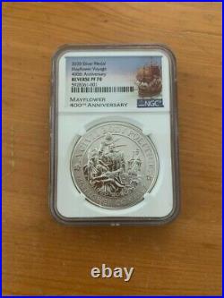 2020 P Mayflower 400th Anniversary NGC PF70 Silver Reverse Proof Medal