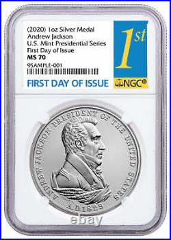 (2020) Presidential Medal Jackson 1oz Silver Matte NGC MS70 FDI SKU60652