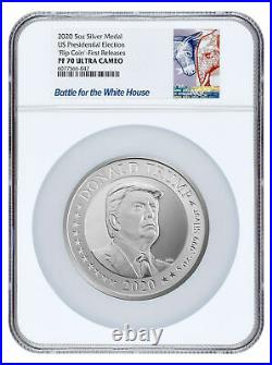 2020 US Presidential Election Flip Coin 5 oz Silver Proof NGC PF70 UC FR