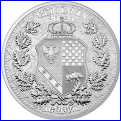2021 Germania Allegories Austria & Germania 2oz Silver Coin NGC MS 70