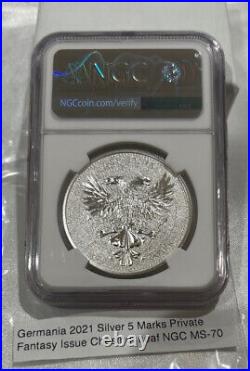 2021 Germania Mint Mythical Forest Chestnut Leaf 1 oz Silver Medal NGC MS70 loc4