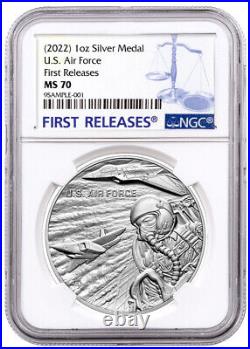 2021 United States U. S. Air Force 1 oz Silver Medal NGC MS70 FR