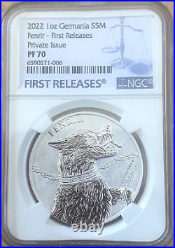 2022 Germania Beasts Fenrir 1 oz Silver Medal NGC PF70 First Release Ship Free