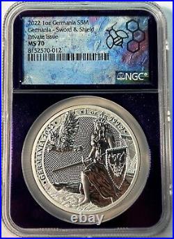 2022 Germania Mint 1 oz Silver Medal NGC MS70 Purple Core TraderBea Exclusive