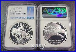 2022-P NGC PF70 American Liberty 1 oz Silver Proof Medal FDI, FIRST DAY ISSUE %%