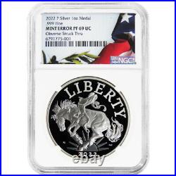 2022-P Proof American Liberty 1 oz Silver Medal NGC PF69UC Obverse Mint Error