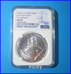 2022 U. S. Coast Guard Silver Specimen Medal NGC MS70 FR White Core