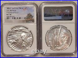 2022 US Air Force 1 oz Silver Medal NGC MS70 Iwo Jima FDI. # FIRST DAY OF ISSUE