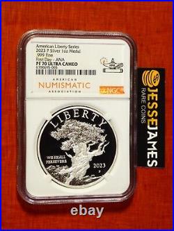 2023 P American Liberty Proof Silver Medal Ngc Pf70 Ventris Gibson Signed Coa