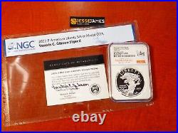 2023 P American Liberty Proof Silver Medal Ngc Pf70 Ventris Gibson Signed Coa