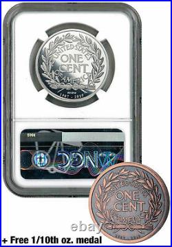 2pc 2019 1 oz Silver Gaudens Last Cent Medal NGC PF70 UC Mercanti+Bonus SKU58216