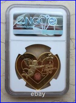 A Pair of NGC PF70 China Valentine's Day Heart Love Panda Medals (Heart Label)