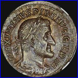 An Outstanding Ngc Ch Au Maximinus I Roman Empire Ar Denarius Providentia Toned