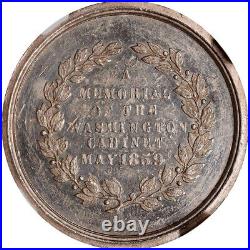 Ca 1859-1904 Washington Cabinet Medal By A. Paquet Musante GW-240 Silver MS61DPL