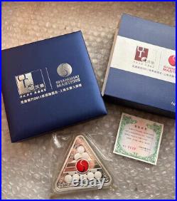 China 2011 200g Silver Triangle-shaped Colored Medal Snooker Shanghai Masters