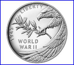 End of World War II 75th Anniversary Silver Medal PF 70 Ultra Cameo First Releas