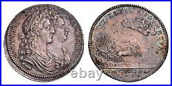 England. William & Mary 1689 AR Coronation Medal. NGC AU55 Eimer 312a