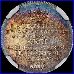 Finest Known @ Pcgs & Ngc Ms63 1790 Austria Leopold II Coronation Ducat Toned